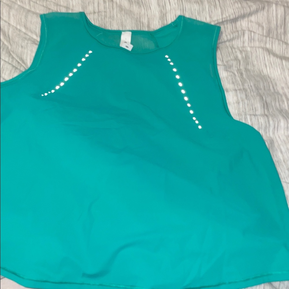 lululemon athletica Teal Sleeveless Tank with Metallic Stud Accents